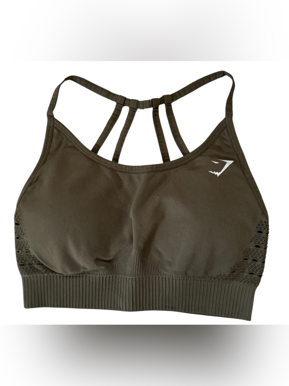SOLD‼️ Gymshark Energy+ Olive Strappy Seamless Sports Bra